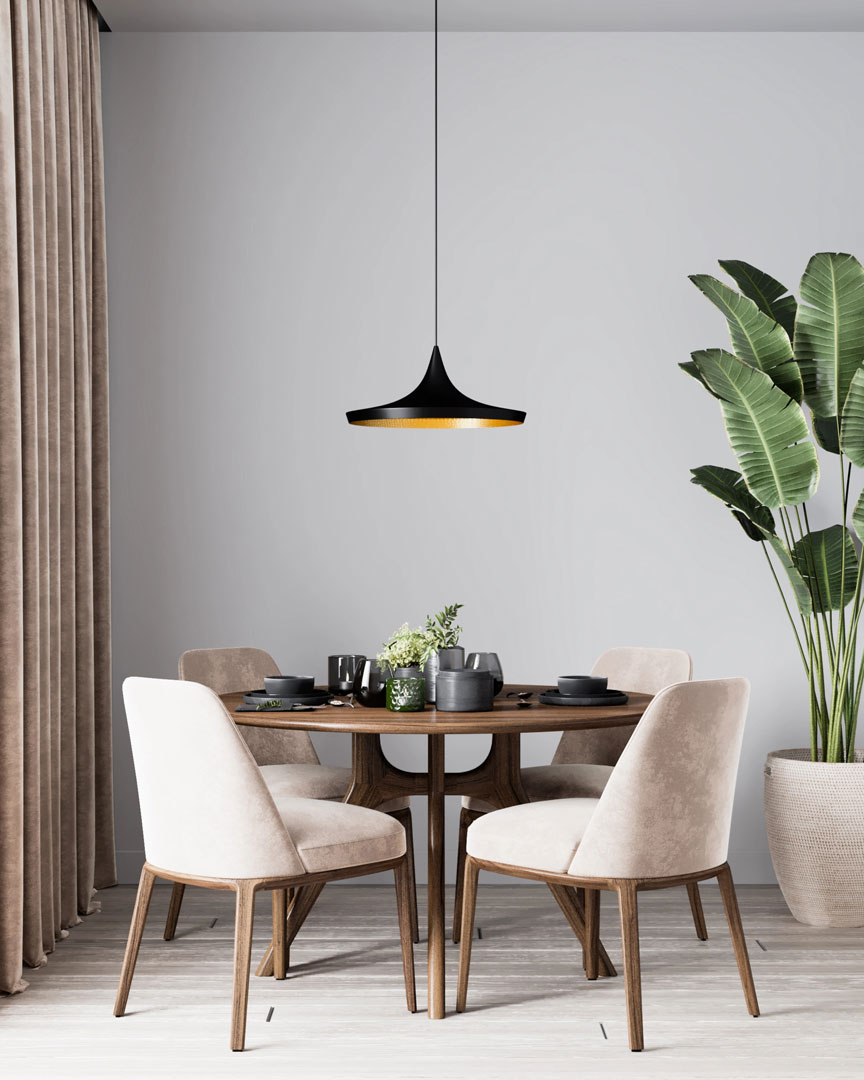 Závesná lampa, dizajnové loftové svietidlo FOGGI 12C, čierna a zlatá - Lumina Deco obrázok 2