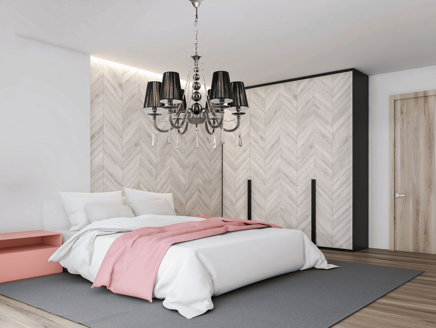 Čierny krištáľový luster FABIONE W6, viacbodový – šesť ramien na reťazi - Lumina Deco obrázok 4
