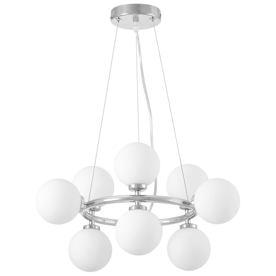 Dizajnové, viacbodové, biele a chrómované závesné svietidlo MARSIADA - Lumina Deco obrázok 1