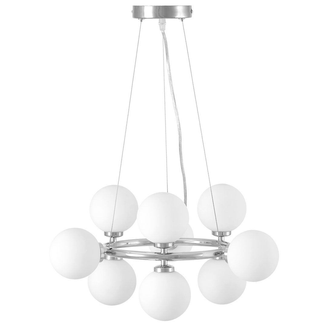 Dizajnové, viacbodové, biele a chrómované závesné svietidlo MARSIADA - Lumina Deco obrázok 2