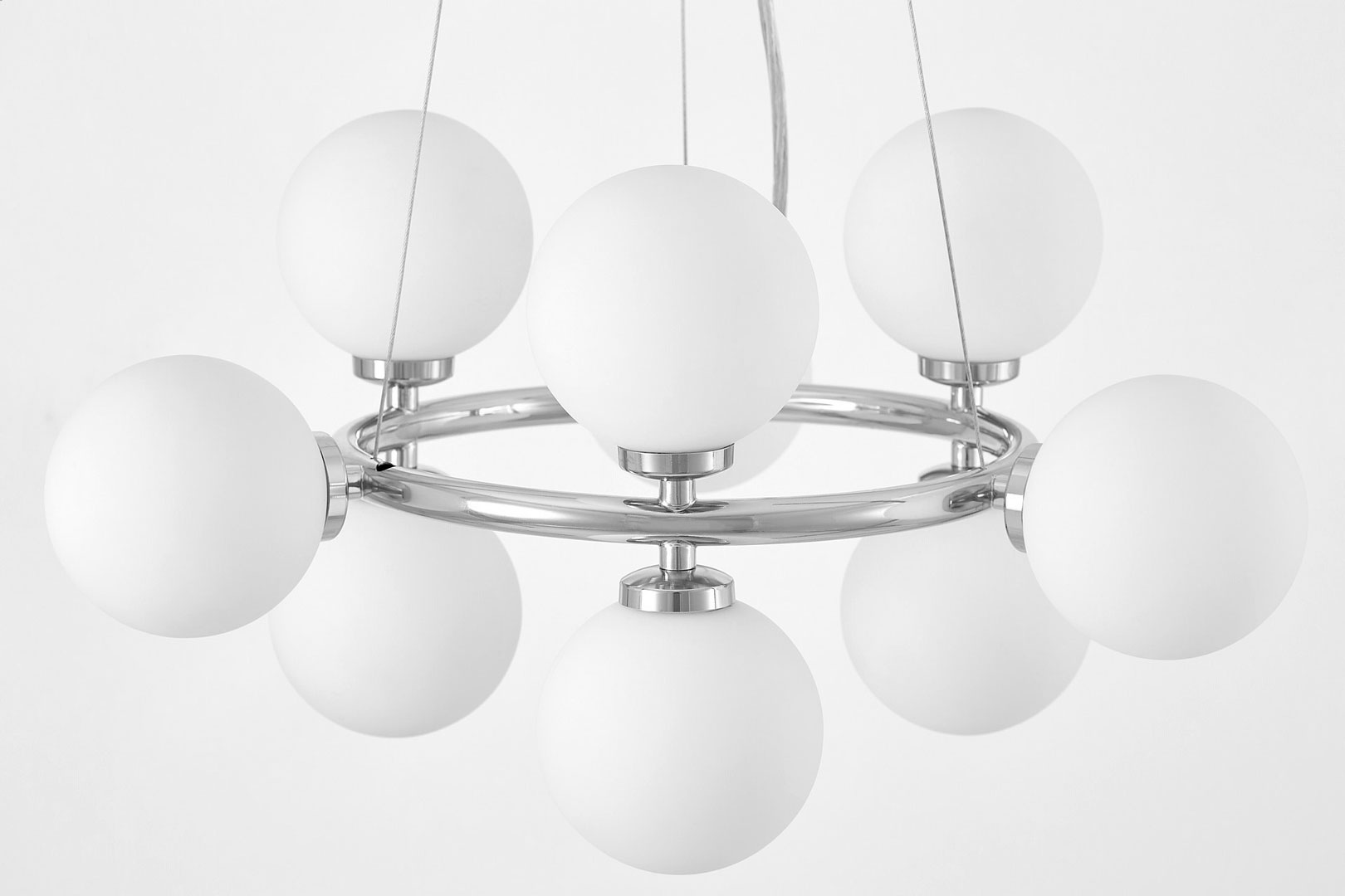 Dizajnové, viacbodové, biele a chrómované závesné svietidlo MARSIADA - Lumina Deco obrázok 4