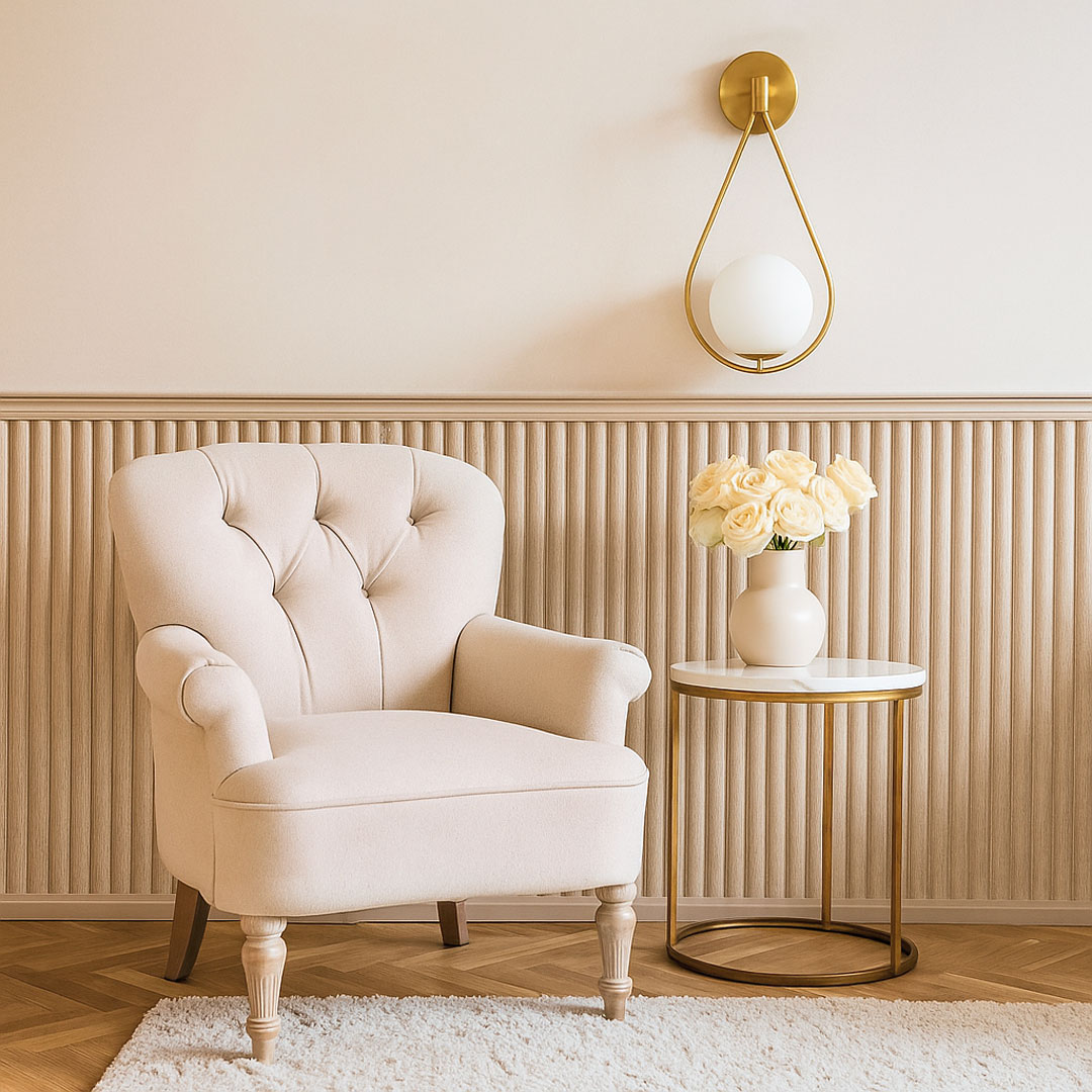 Dizajnová nástenná lampa FORNERI D15 sklenené tienidlo biela guľa, farba mosadze - Lumina Deco obrázok 2