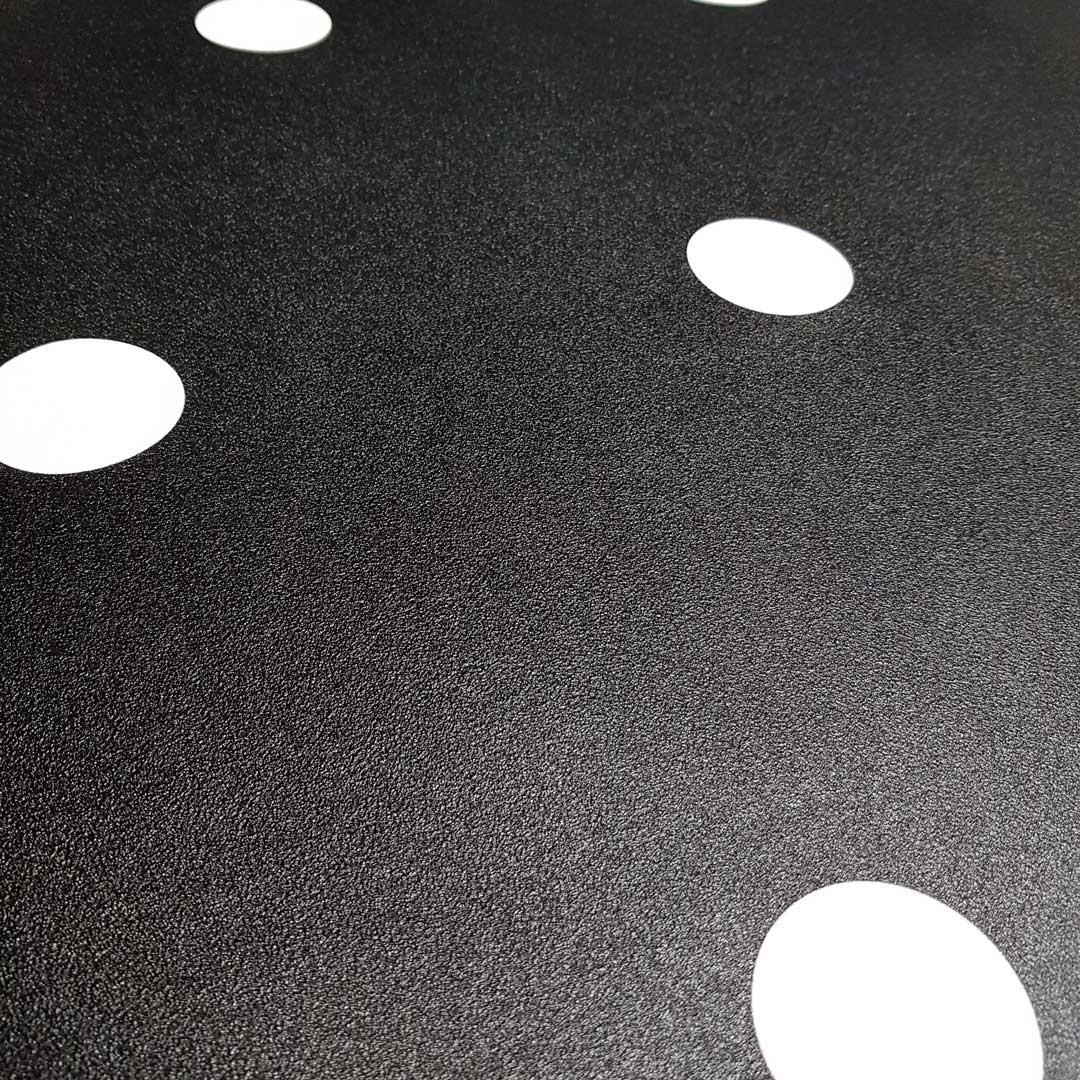Čierna tapeta s bielymi bodkami, bodky 5 cm - Dekoori obrázok 2