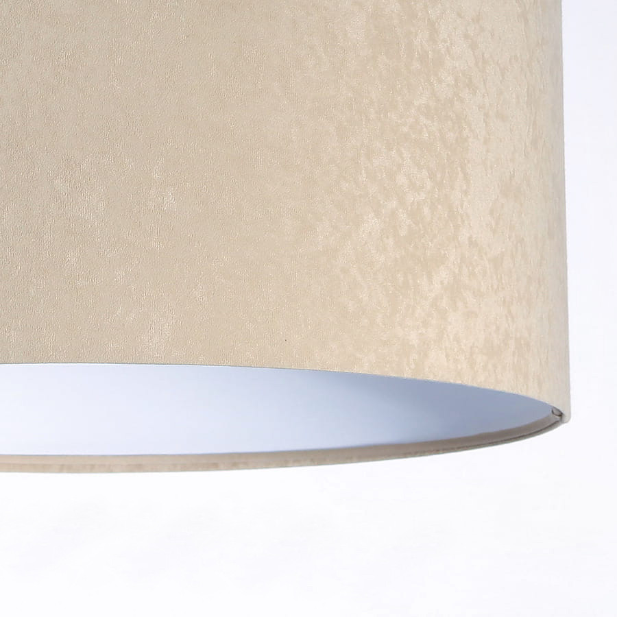 Béžovo-biela závesná lampa s velúrovým tienidlom, abažúrom v tvare valca so zlatým vnútrajškom NIGELLA - BPS Koncept obrázok 4
