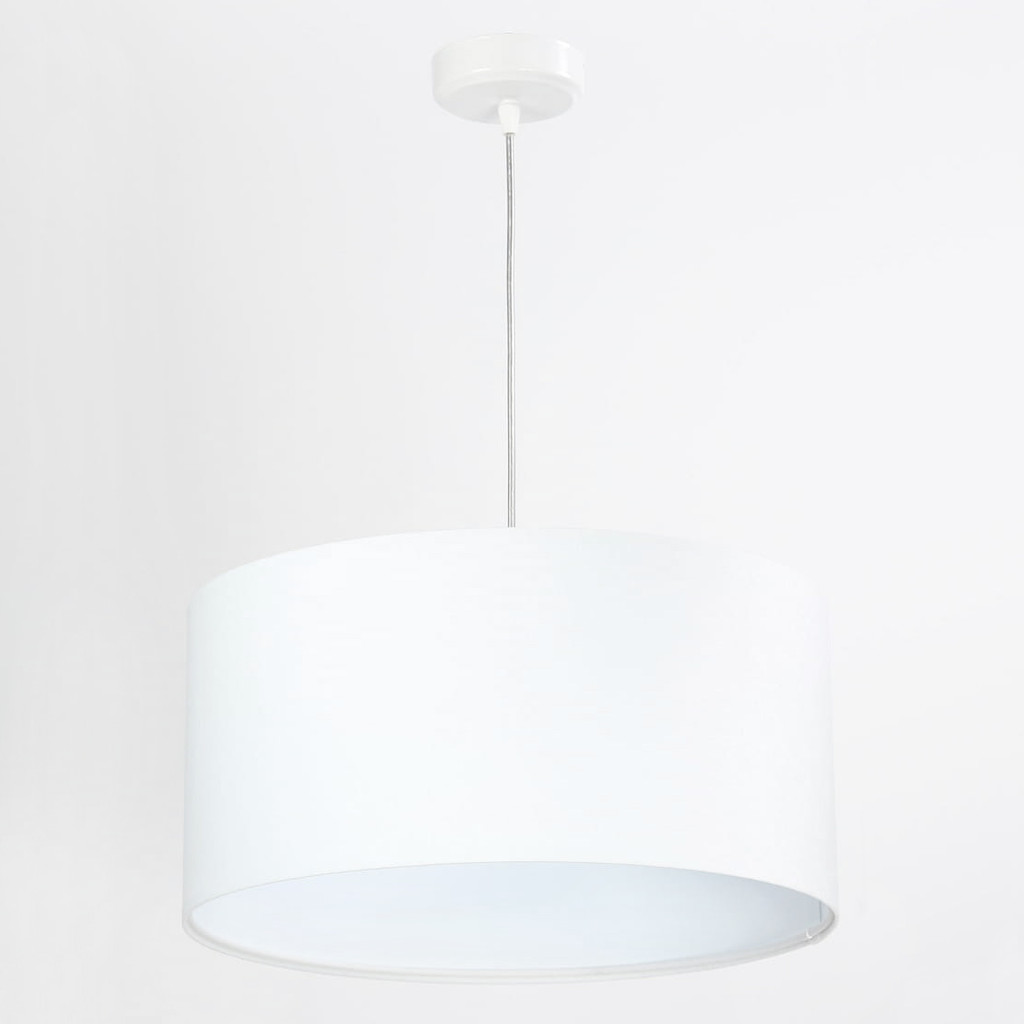 Biela závesná lampa v tvare valca s velúrovým tienidlom ĽALIA - BPS Koncept obrázok 3