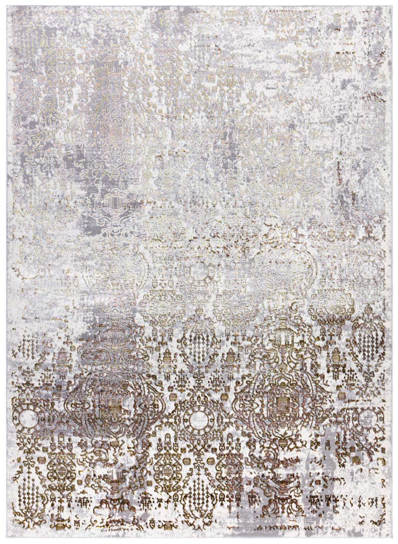 Zlato-sivo-krémový elegantný koberec DE LUXE s marockým vzorom s vintage efektom stariny - Dywany Łuszczów obrázok 1