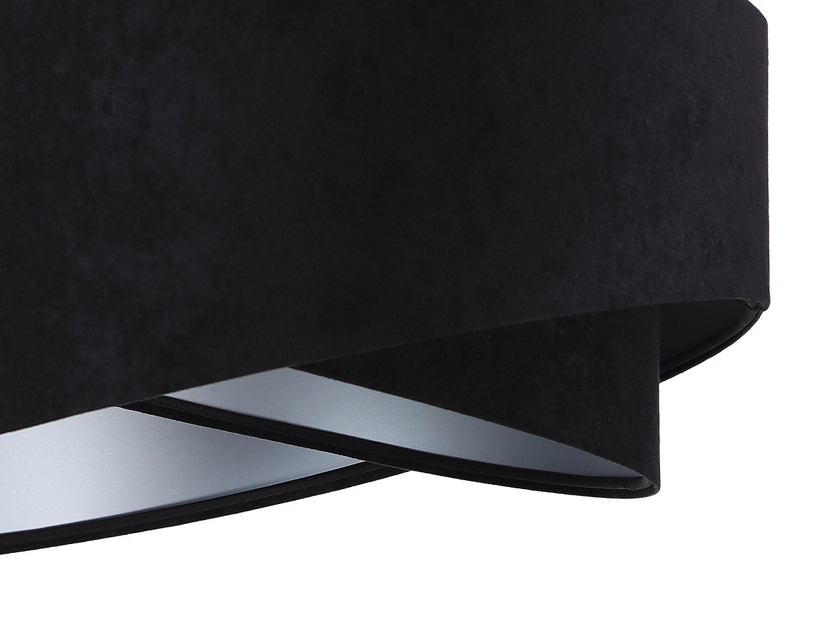 Čierna závesná lampa s velúrovým abažúrom, tienidlom so strieborným vnútrajškom, asymetria DONNA - BPS Koncept obrázok 4