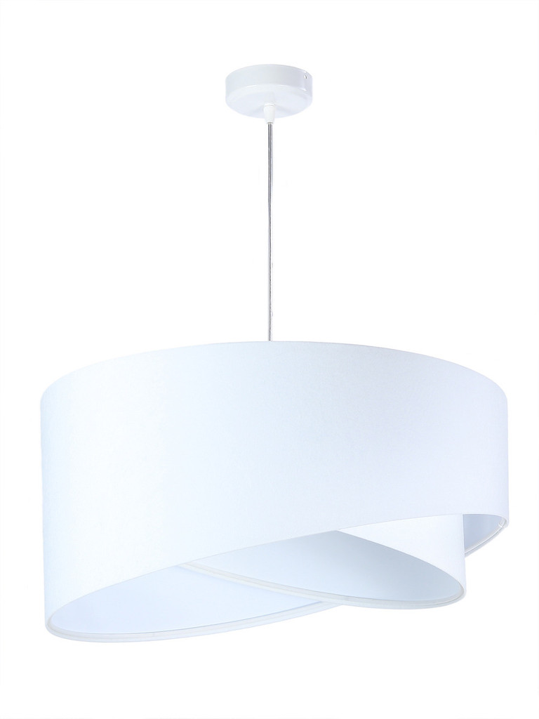 Biela závesná lampa s velúrovým asymetrickým tienidlom CANDY - BPS Koncept obrázok 3