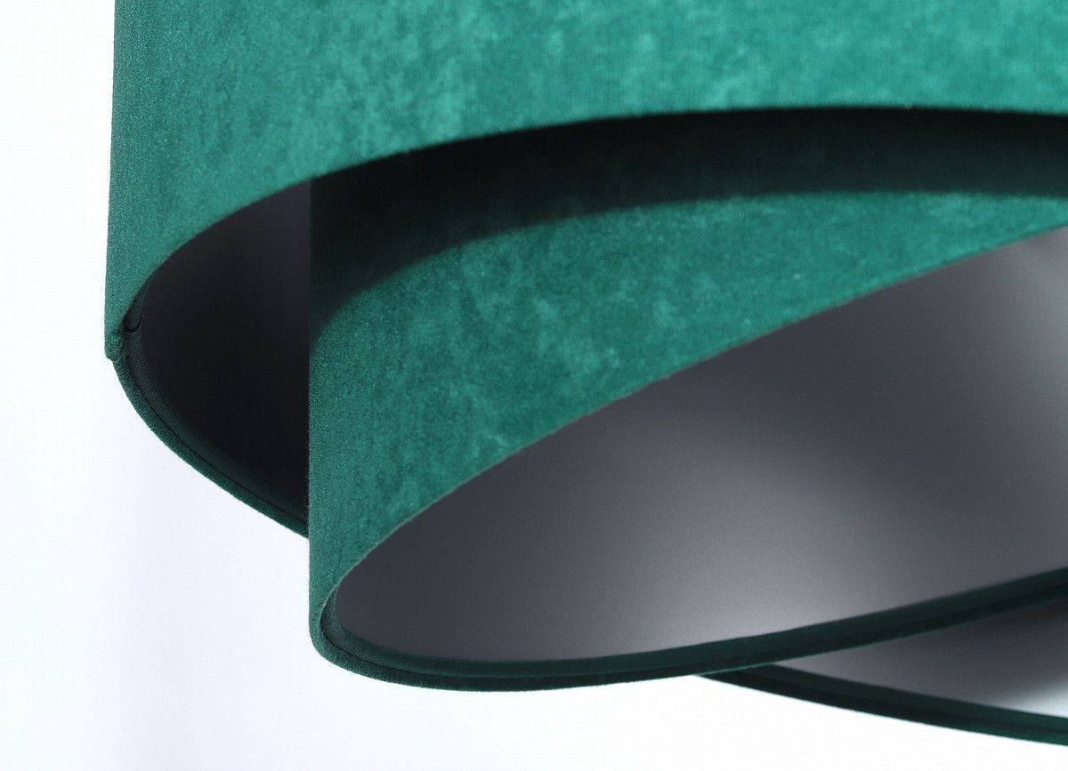 Zeleno-strieborná závesná lampa s velúrovým asymetrickým tienidlom RUBÍN - BPS Koncept obrázok 4