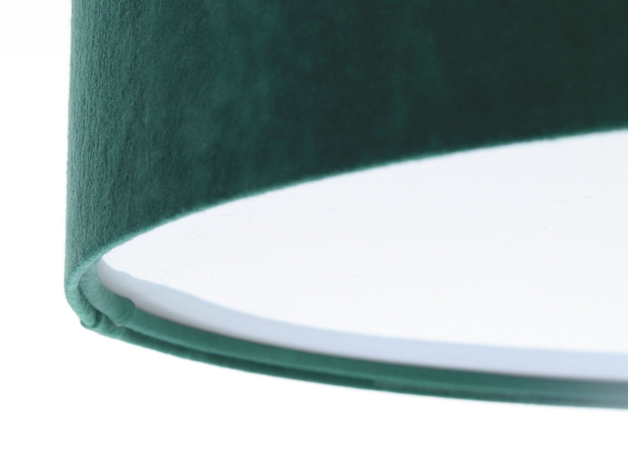 Zelená stropná lampa s okrúhlym valcovým tienidlom, abažúrom z velúru, stropnica ROWEL - BPS Koncept obrázok 4