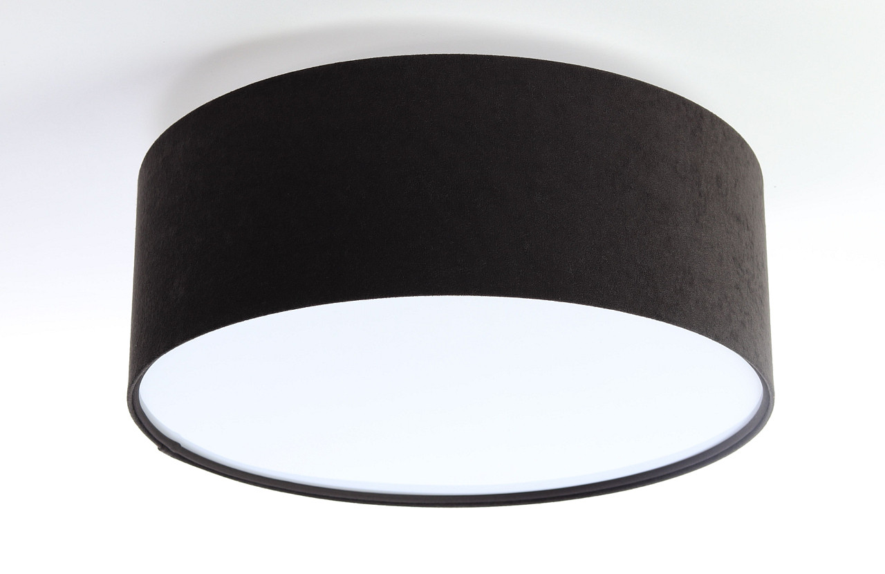 Čierne stropné svietidlo s velúrovým tienidlom v tvare valca , stropnica ALON - BPS Koncept obrázok 3