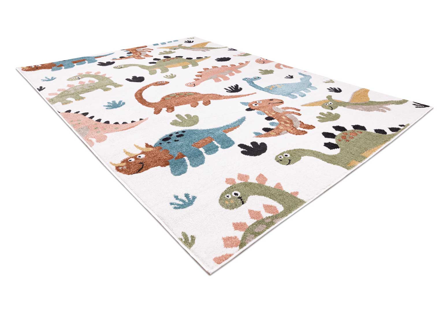 Krémový detský koberec Dinosaury, pre dievča, pre chlapca, farebný, mäkký - Dywany Łuszczów obrázok 3
