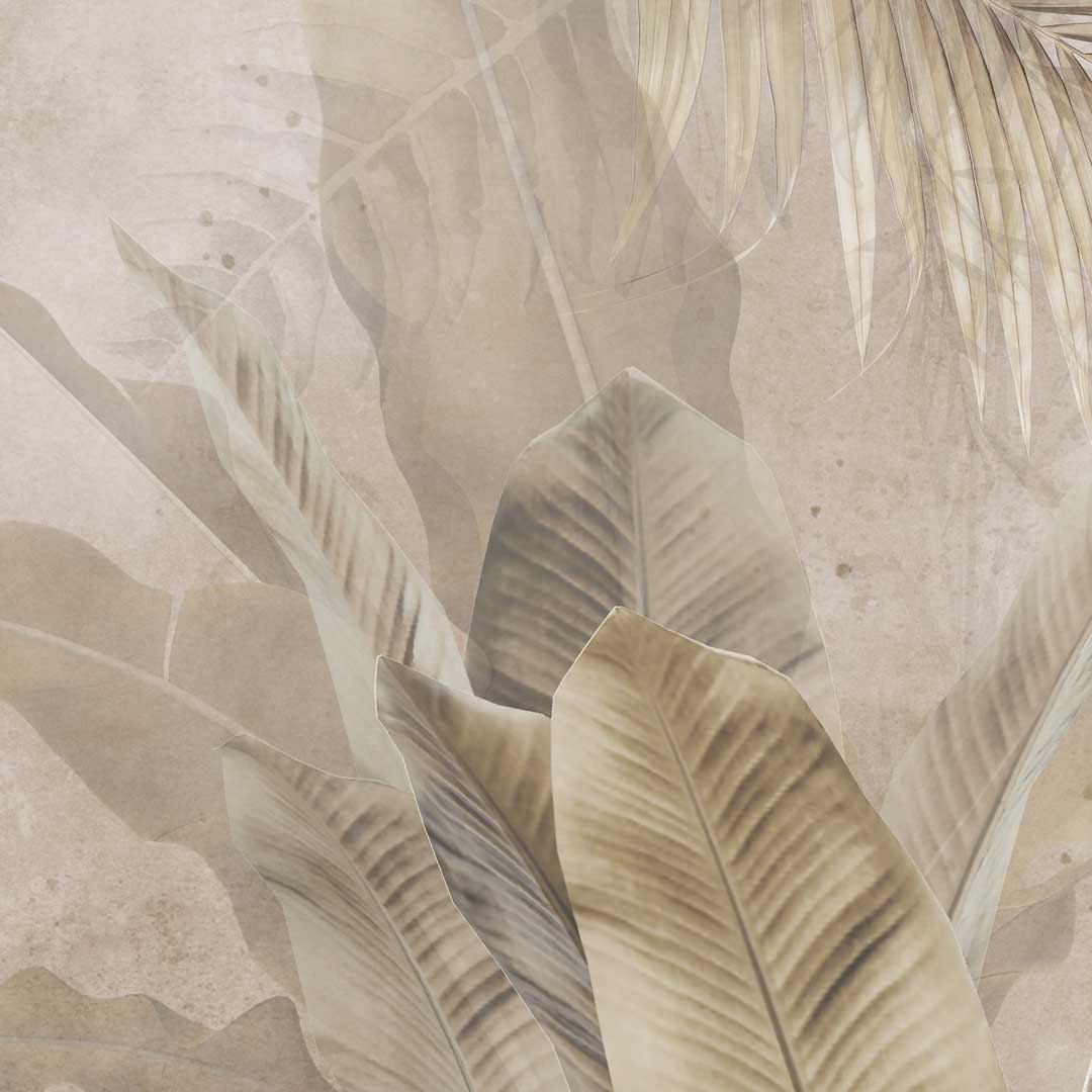 Tapeta jungle (džungľa), banánové a palmové listy, béžová - Dekoori obrázok 4