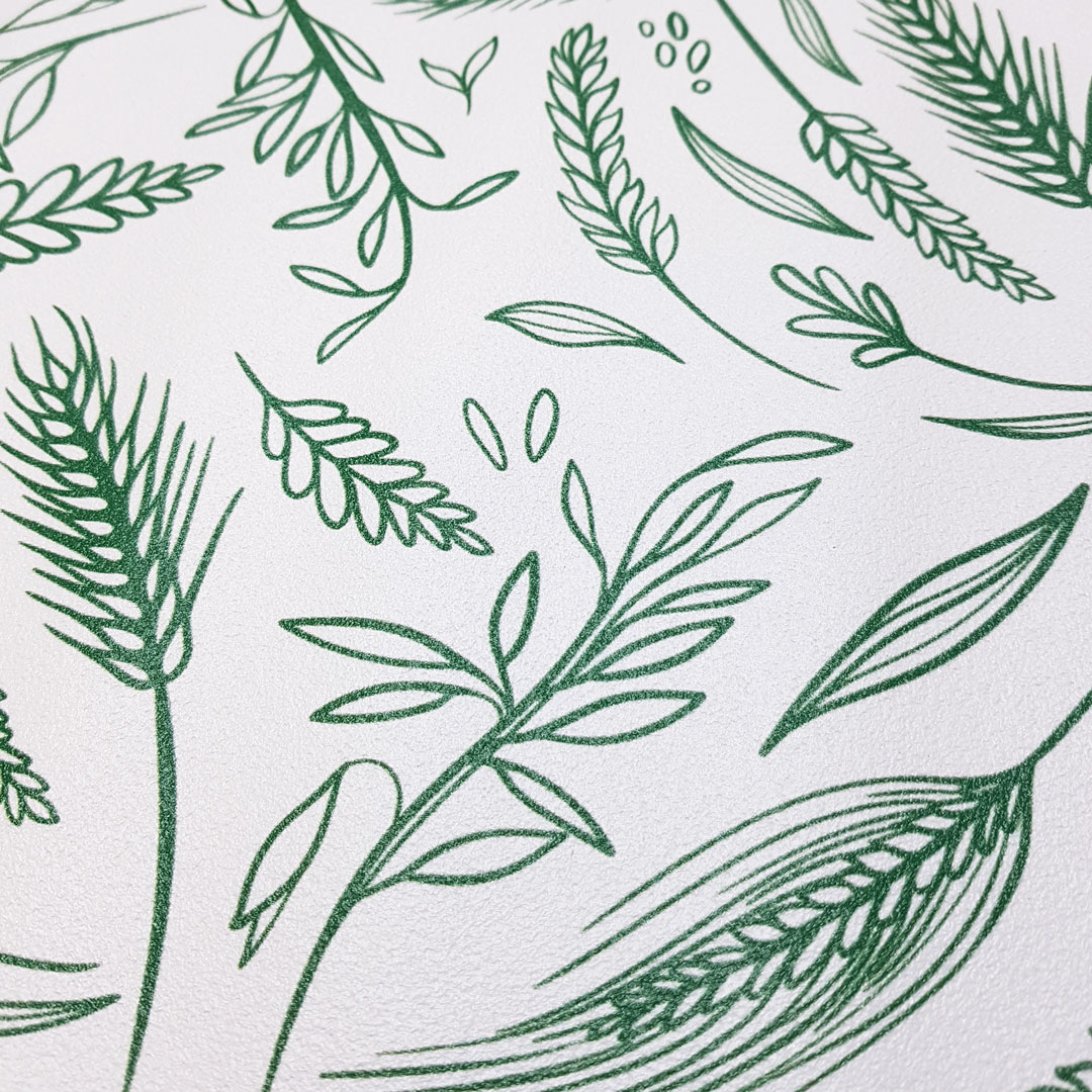 Tapeta na stenu – žatva, obilie, raž, príroda, bielo-zelená - Dekoori obrázok 4
