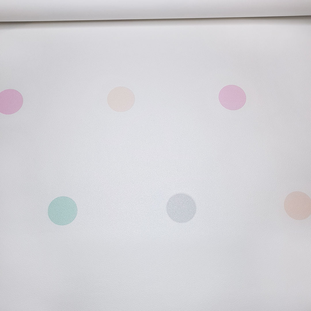 Tapeta s farebnými pastelovými bodkami, polka dot 5 cm - Dekoori obrázok 3