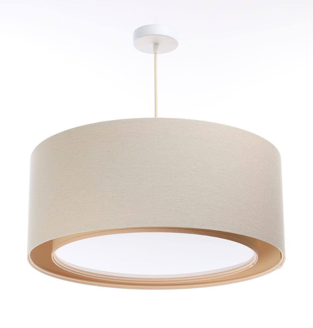 Krémovo-béžová závesná lampa s okrúhlymi tienidlami z jutovej tkaniny BOHO - VIVIENNE - BPS Koncept obrázok 3