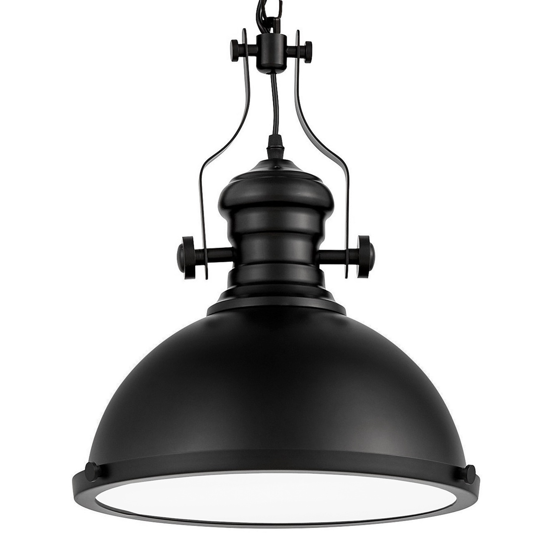 Čierna priemyselná loftová lampa ELIGIO, závesné kovové industriálne retro svietidlo - Lumina Deco obrázok 1