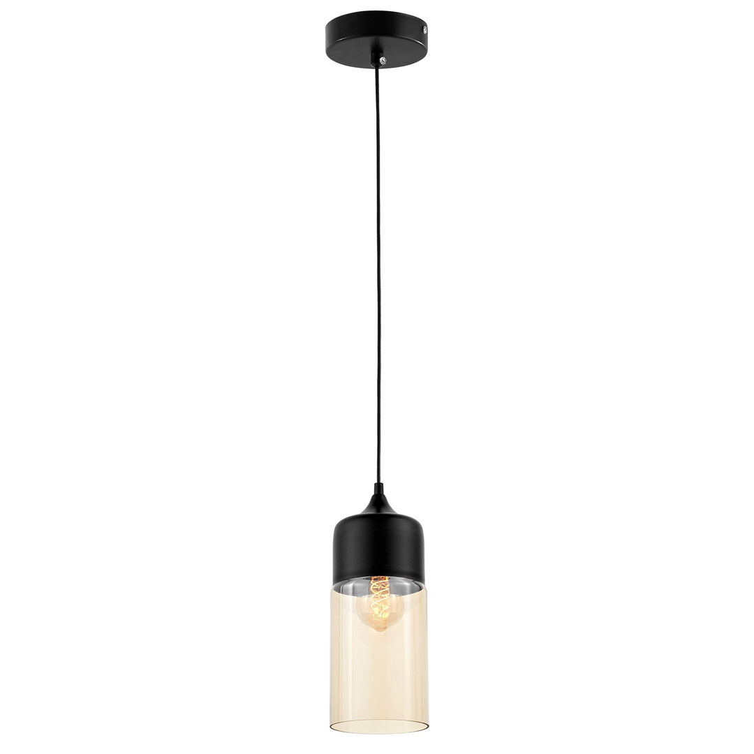 Loftová závesná lampa ZENIA, čierne kovové tienidlo, kovová zvislá trubica, nastaviteľná - Lumina Deco obrázok 3