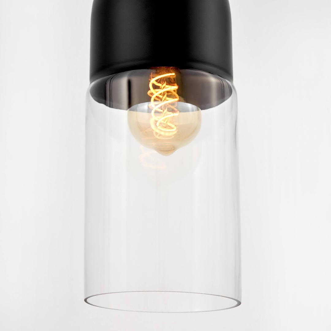 Moderná zvislá závesná lampa ZENIA, čierna, kovová, so skleneným tienidlom - Lumina Deco obrázok 4