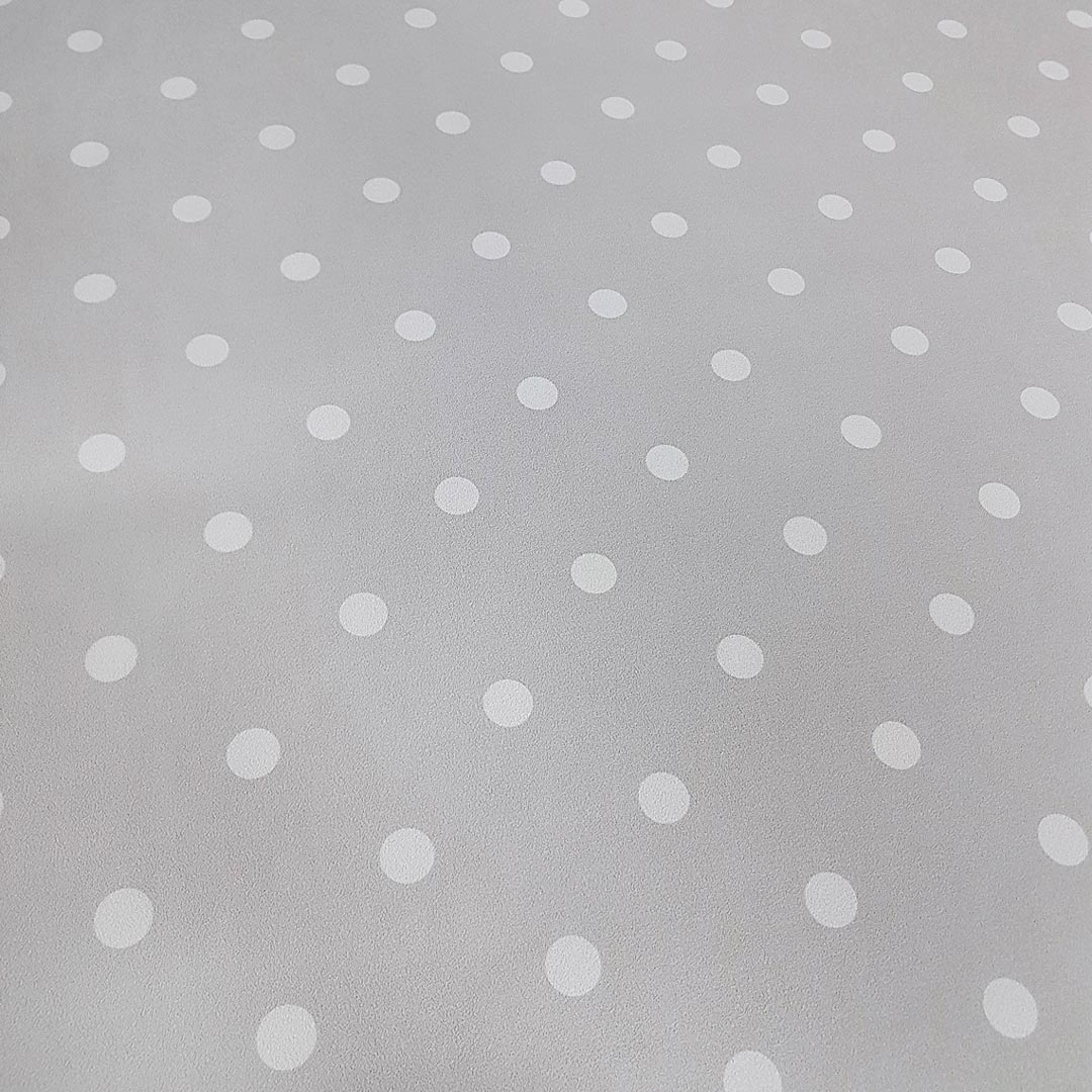 Sivá tapeta s malými bielymi bodkami, polka dot 2 cm - Dekoori obrázok 4