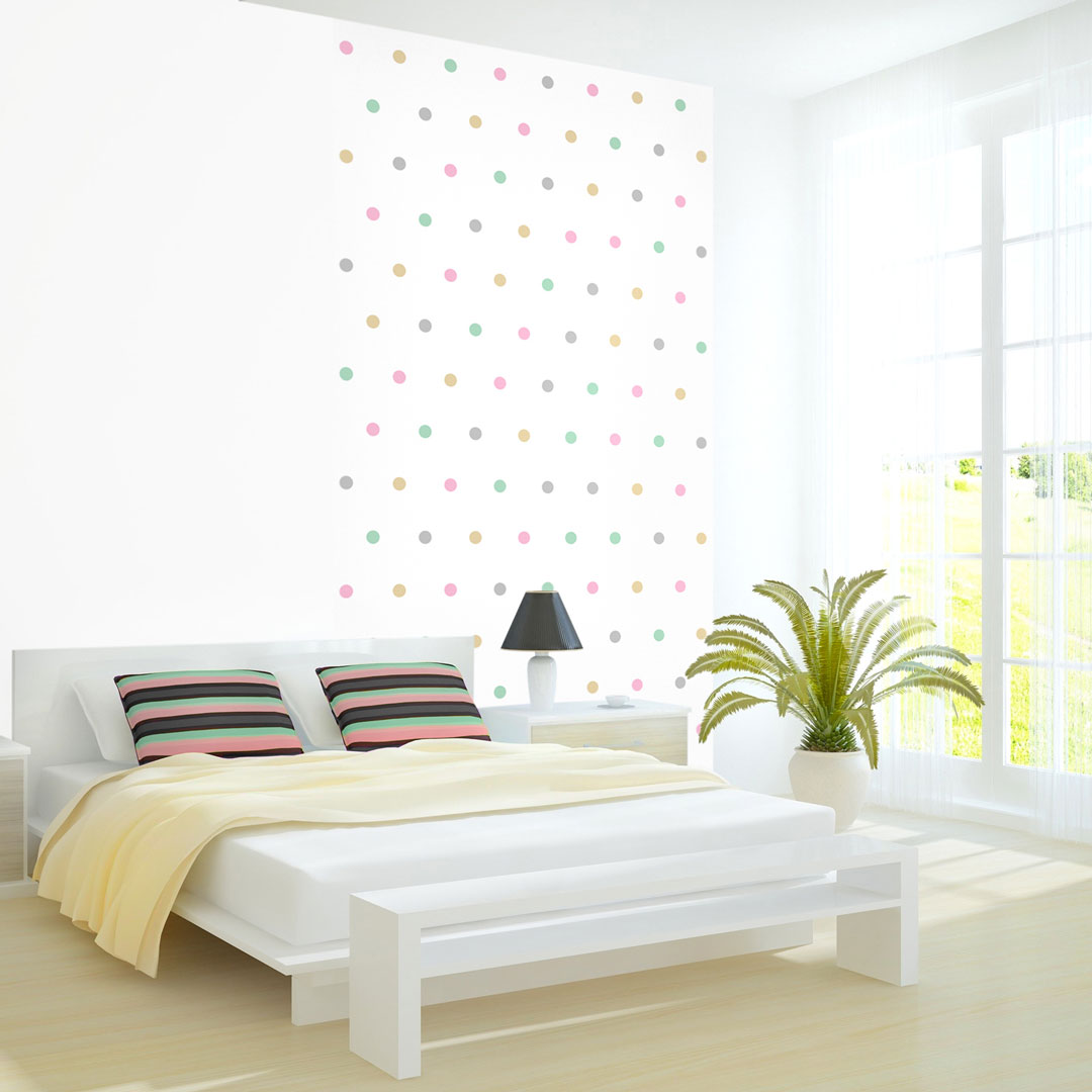 Tapeta s farebnými pastelovými bodkami, polka dot 5 cm - Dekoori obrázok 2