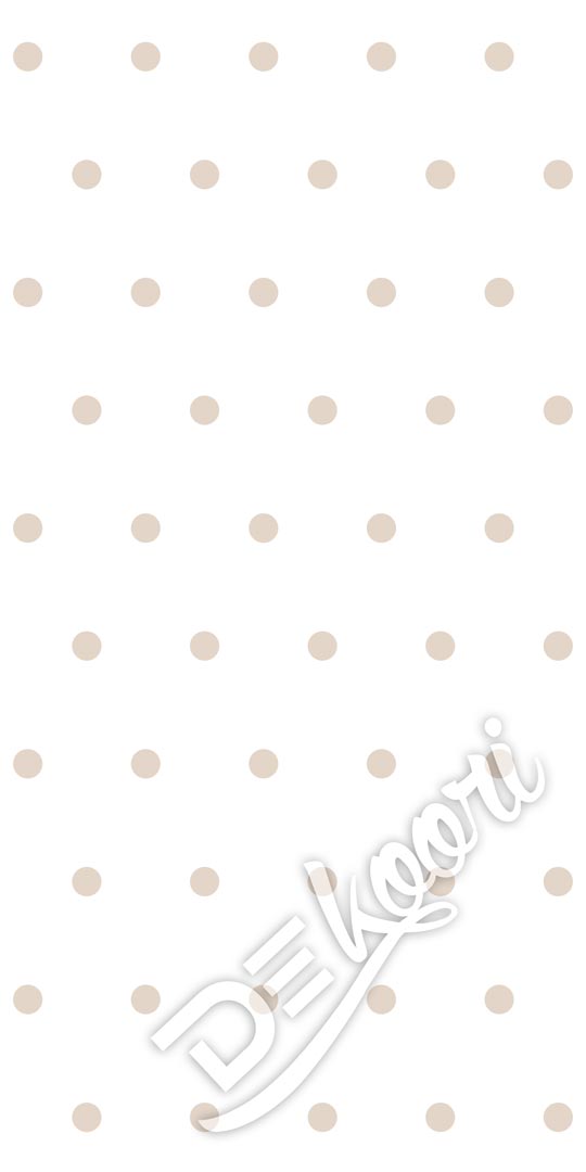 Biela tapeta s béžovými bodkami, bodky 5 cm - Dekoori obrázok 3