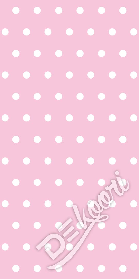 Ružová tapeta s bielymi bodkami, polka dot 5 cm - Dekoori obrázok 3