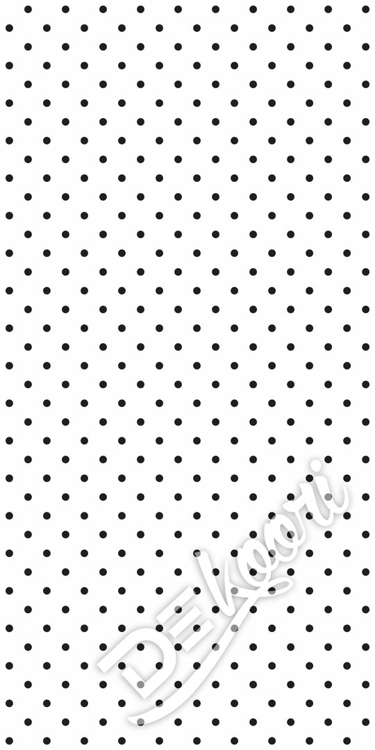 Biela tapeta s malými čiernymi bodkami 2 cm v pin-up štýle - Dekoori obrázok 3