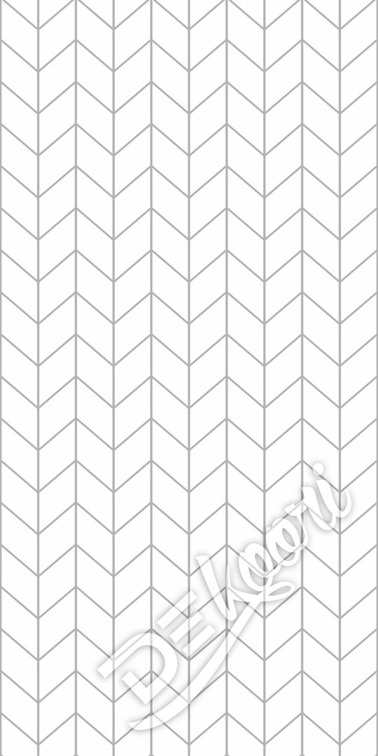 Tapeta – rybia kosť, biela s geometrickými sivými čiarami, do obývacej izby alebo do spálne - Dekoori obrázok 3