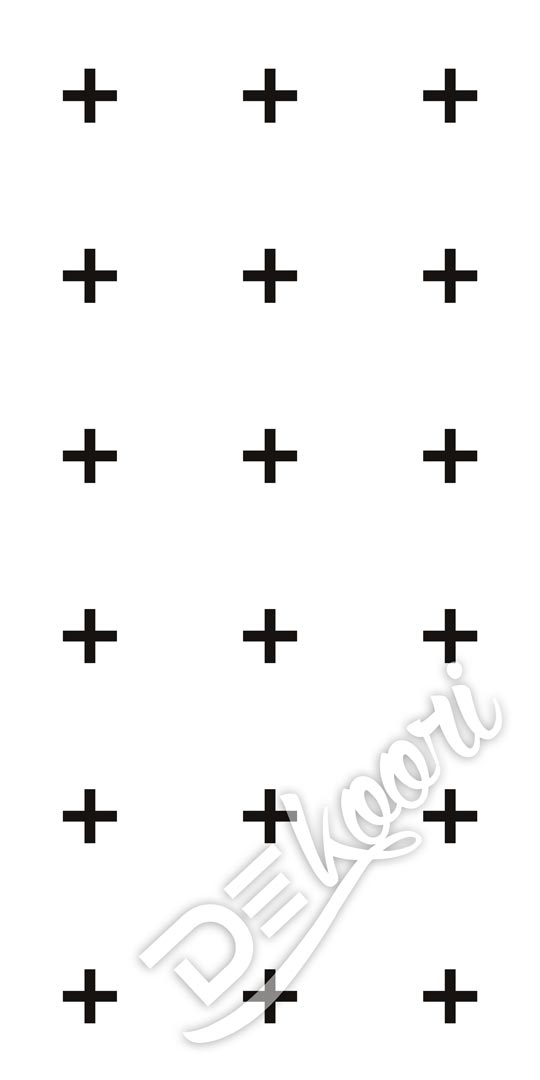 Biela tapeta + čierne krížiky (bielo-čierna verzia) - Dekoori obrázok 3