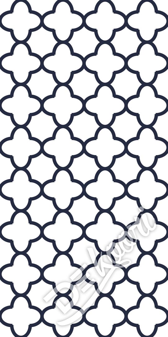 Biela tapeta s granátovomodrým marockým vzorom - Dekoori obrázok 3