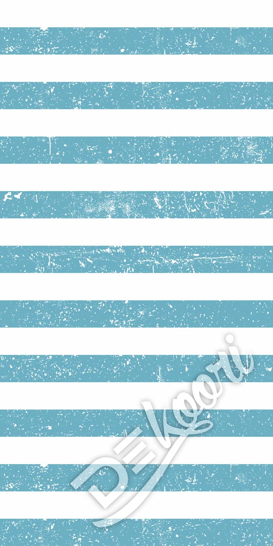 Biela a modrá, akoby zodratá tapeta v námornom štýle s horizontálnymi pruhmi - Dekoori obrázok 3