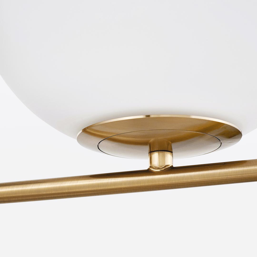 Dizajnová mosadzná nástenná lampa SORENTO D20, elegantné biele tienidlo, sklenená guľa - Lumina Deco obrázok 4