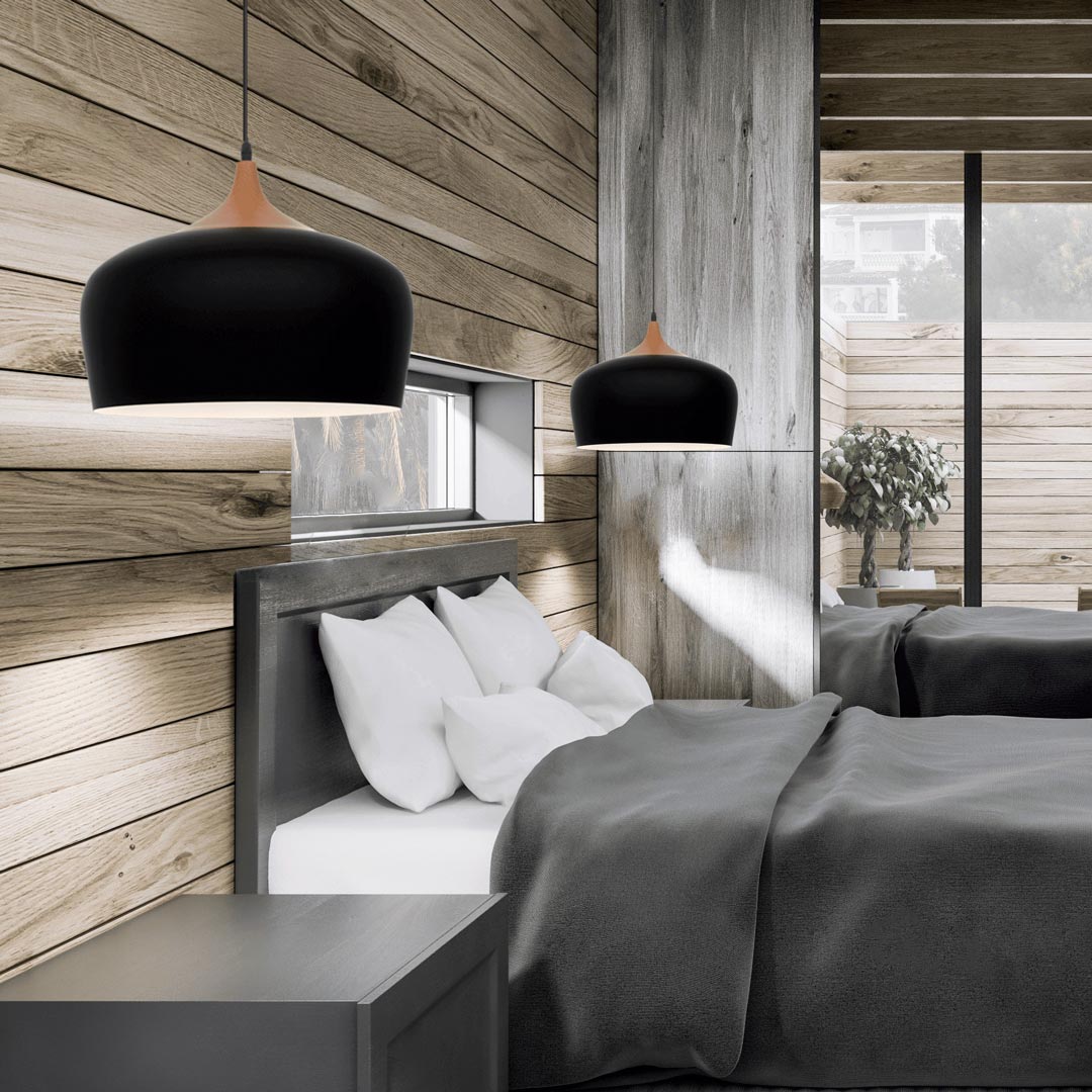 Moderné závesné škandinávske svietidlo, čierny luster CONSI - Lumina Deco obrázok 2