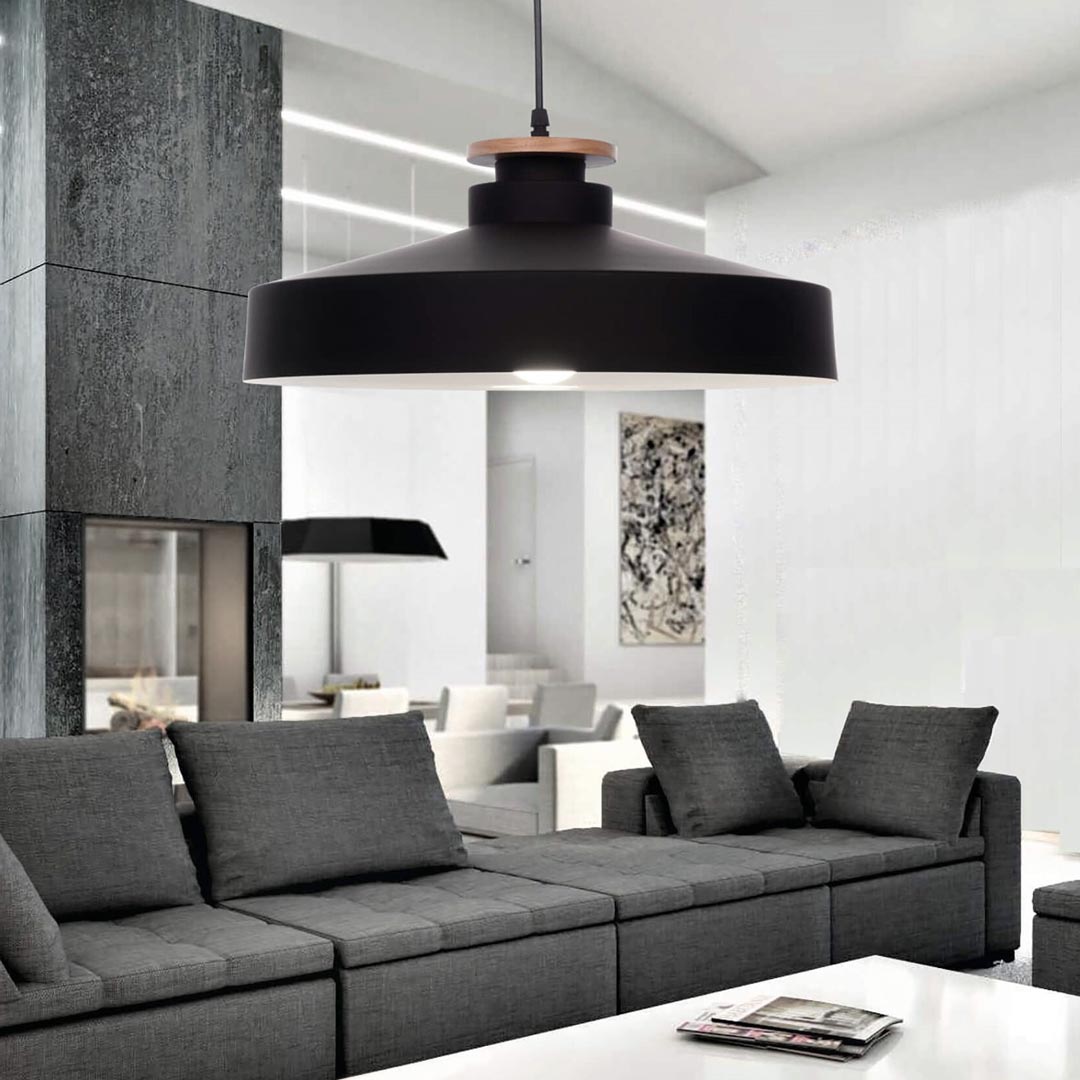 Čierna priemyselná lampa, loftový luster LUDOR, moderný, minimalistický, trendový - Lumina Deco obrázok 4