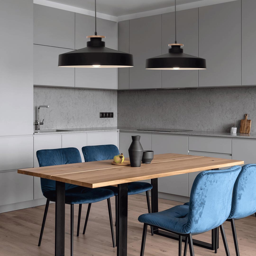 Čierna priemyselná lampa, loftový luster LUDOR, moderný, minimalistický, trendový - Lumina Deco obrázok 2
