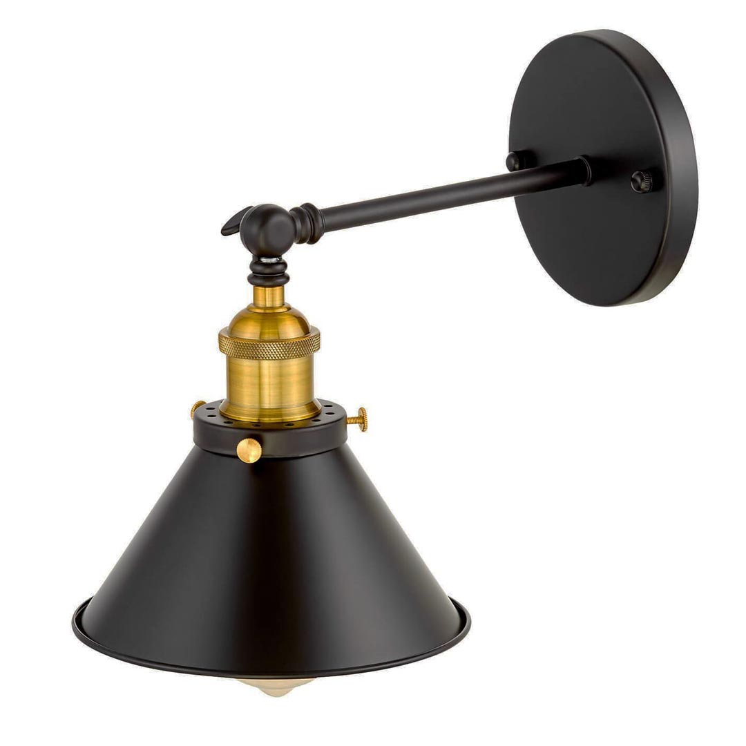 Čierne nástenné priemyselné svietidlo, GUBI W1, loftová lampa s dekoratívnym kovovým tienidlom - Lumina Deco obrázok 2