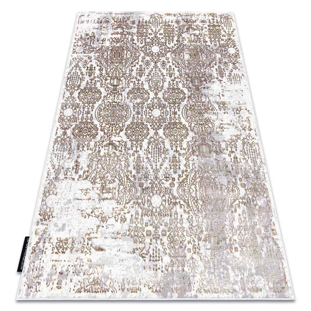 Zlato-sivo-krémový elegantný koberec DE LUXE s marockým vzorom s vintage efektom stariny - Dywany Łuszczów obrázok 2