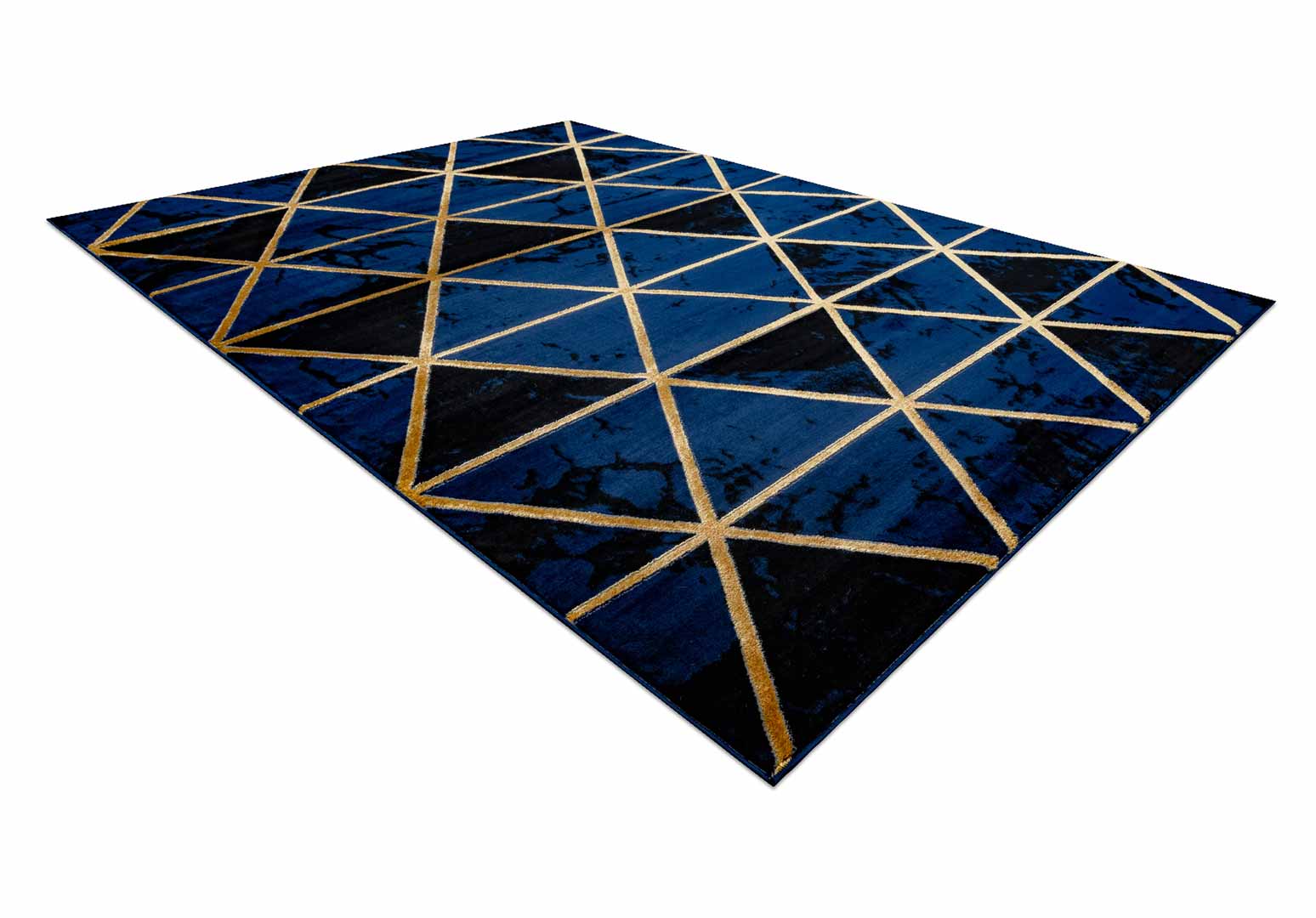 Elegantný granátový koberec s geometrickými a zlatými trojuholníkmi, čierny mramor - Dywany Łuszczów obrázok 3