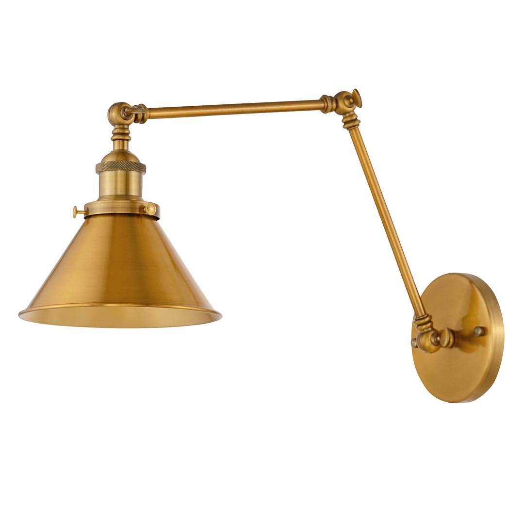 Nastaviteľné priemyselné loftové nástenné svietidlo, GUBI W2, farba zlatej mosadze, nástenná lampa na čítanie - Lumina Deco obrázok 1