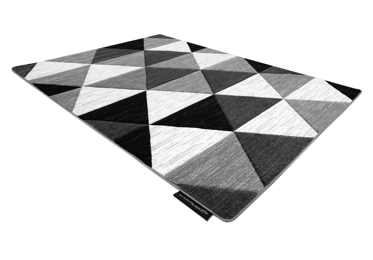 Koberec s bielymi, sivými a čiernymi trojuholníkmi ALTER RINO trojrozmerný štruktúrovaný - Dywany Łuszczów obrázok 3