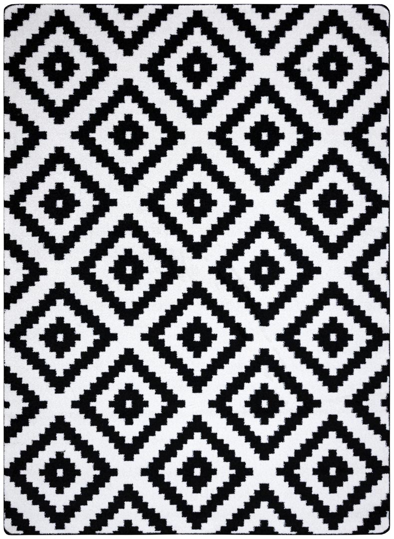 Moderný geometrický koberec SKETCH s čierno-bielym štvorcovým vzorom - Dywany Łuszczów obrázok 1