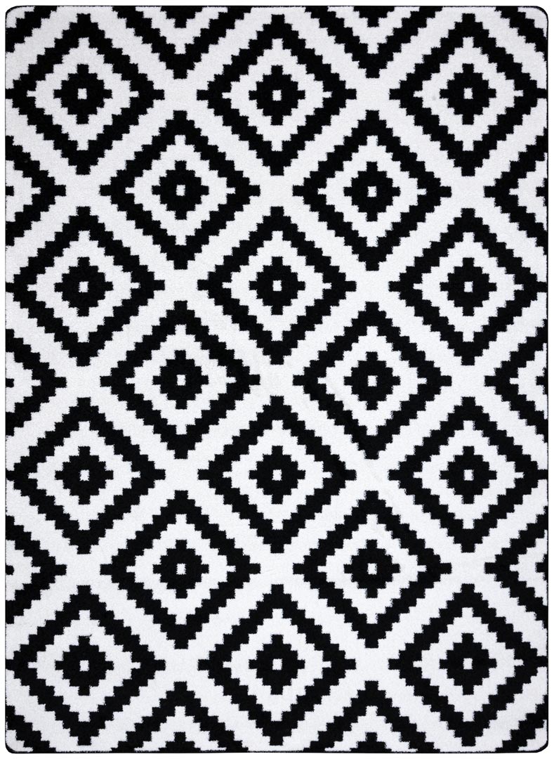 Moderný geometrický koberec SKETCH s čierno-bielym štvorcovým vzorom - Dywany Łuszczów obrázok 1