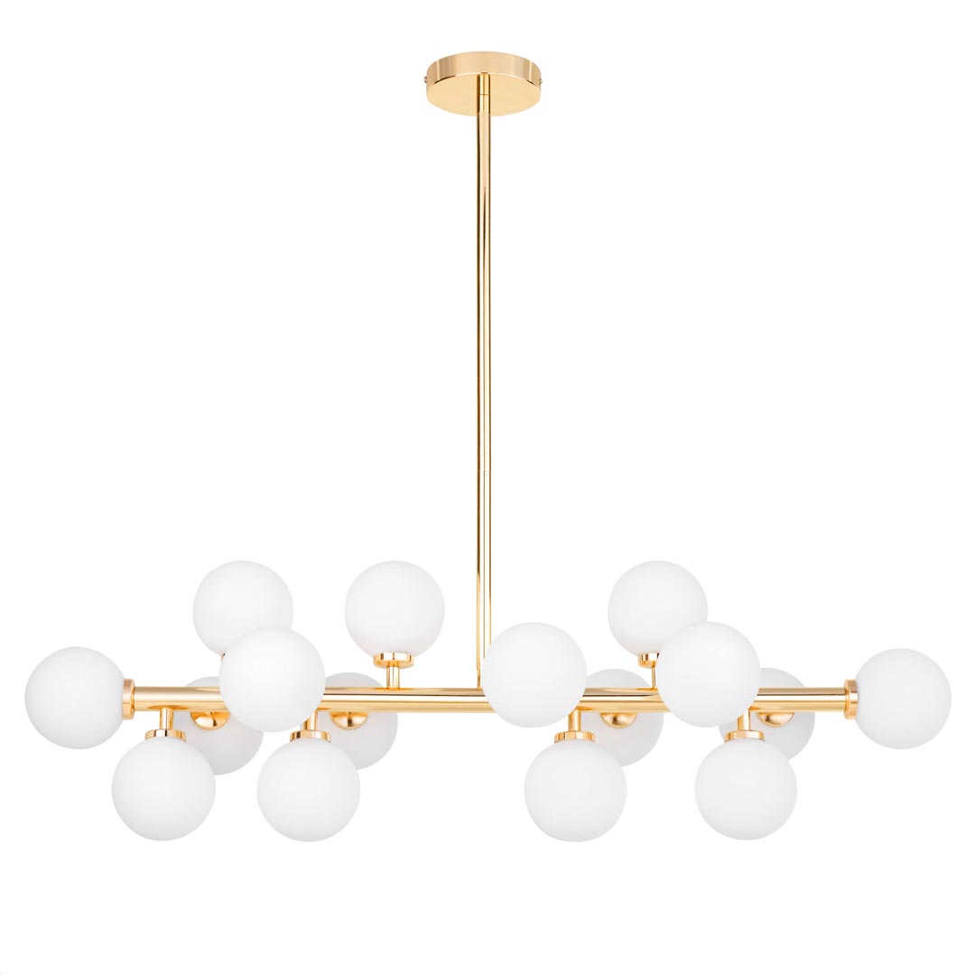 Moderné závesné svietidlo PETRICA W16, farba zlata, tienidlá sklenené gule - Lumina Deco obrázok 1