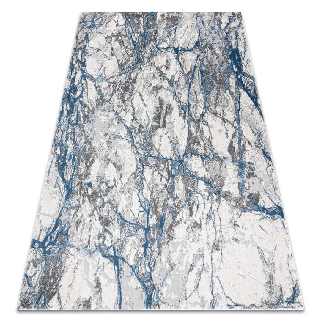 Svetlý koberec s dizajnovým sivo-modrým mramorovým, kamenným vzorom - Dywany Łuszczów obrázok 2