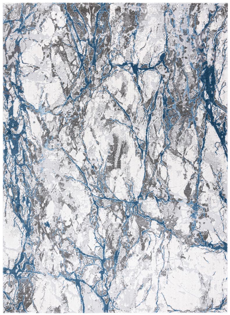 Svetlý koberec s dizajnovým sivo-modrým mramorovým, kamenným vzorom - Dywany Łuszczów obrázok 1
