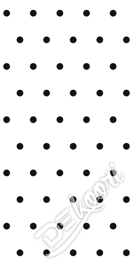 Biela tapeta s čiernymi bodkami, bodky 5 cm - Dekoori obrázok 3