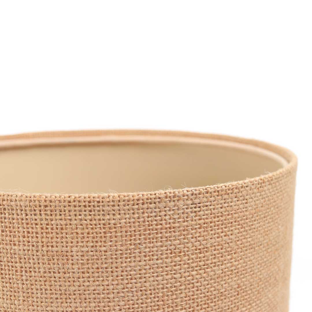 Béžová nočná lampa v tvare valca s jutovým tienidlom BOHO - BPS Koncept obrázok 4