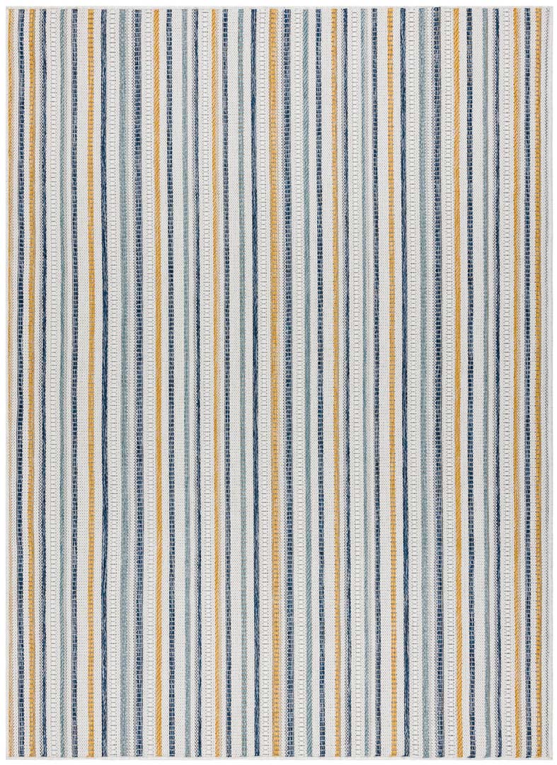 Námornícky modrý, tmavomodrý a žltý koberec s pruhmi, do obývačky, spálne - Dywany Łuszczów obrázok 1