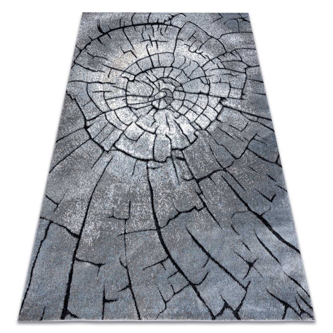 Škandinávsky tmavý sivý koberec STROM s prírodným motívom – prierez kmeňom stromu - Dywany Łuszczów obrázok 2